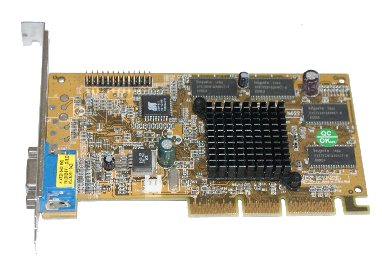 Grafische kaart nVidia GeForce2 MX400 64MB SDR AGP 4x VGA S-VIDEO COMPOSIET NV11 OEM